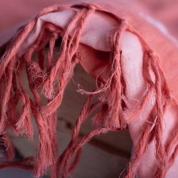 Coach Scarf | Long Scarf in Gradient Pink | Lightweight Designer Summer Scarf - Picture 6 of 9